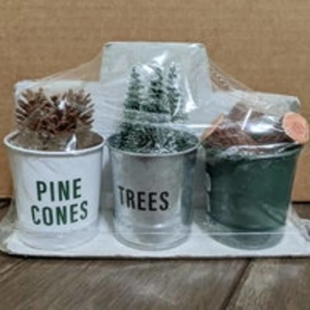 3 pc set lot Target Playground Winter Seasonal DECOR PROP Buckets 2022 doll